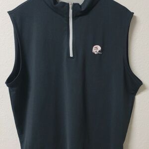 Peter Millar Black 1/4 Zip Performance Vest Texas A&M Embroidery Men's XL